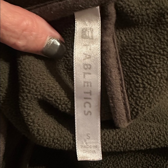 CLEAR OUT! FABLETICS MOSCOW COAT DRAPED CARDIGAN DUSTER GREEN FLEECE GRAY SZ SM - Picture 7 of 8